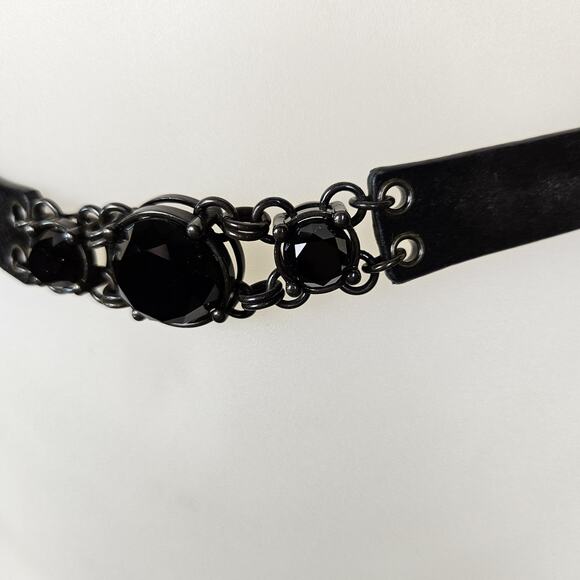 Polo Ralph Lauren Belt Womens M Suede Leather Rhinestone Western Black NFR Rodeo main image 9